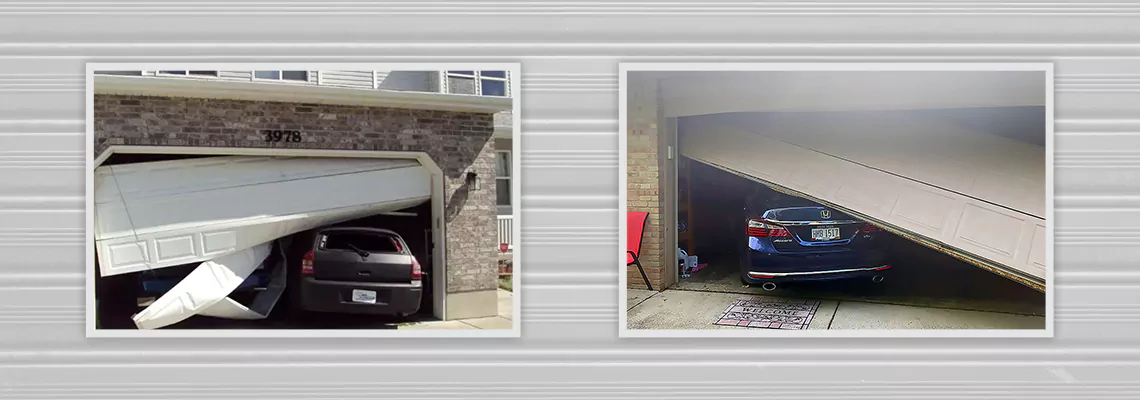 Repair Commercial Garage Door Got Hit By A Car in Sunrise, Florida